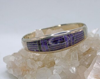 Taxco TM-207 Sterling Silver Sugilite Inlay Cuff Bracelet