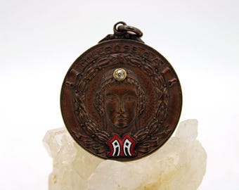 1915年 ミルローズ陸上競技協会 1000ヤード走 ブロンズメダル（ダイヤモンド10金象嵌入り）