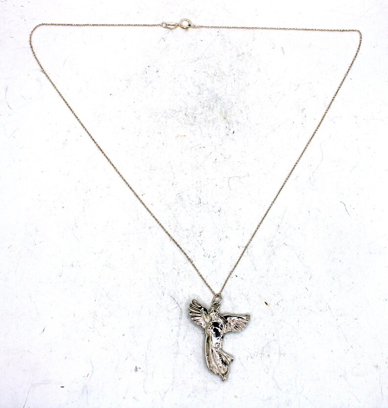 Schube Manufacturing Sterling Silver Angel Pendant Necklace image 6