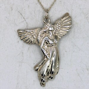 Schube Manufacturing Sterling Silver Angel Pendant Necklace image 3