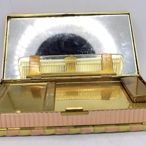 40's/50's Vintage Evans Carry All Compact: Cigarette Case & Vanity Compact