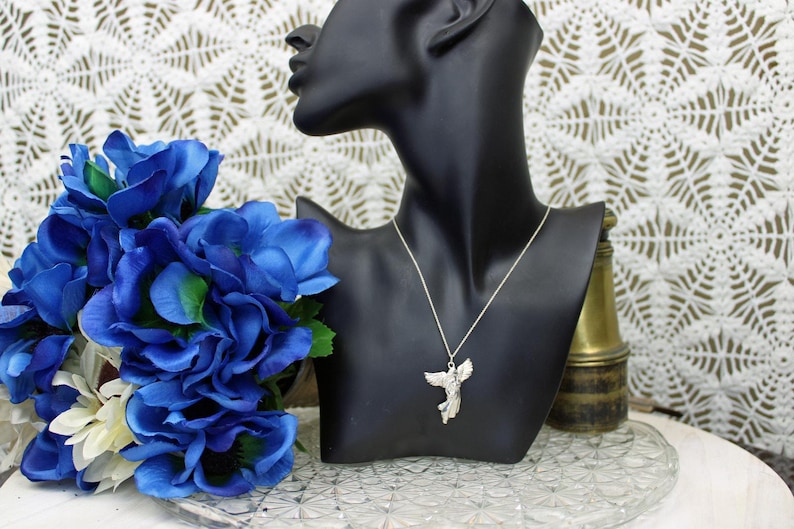 Schube Manufacturing Sterling Silver Angel Pendant Necklace image 2