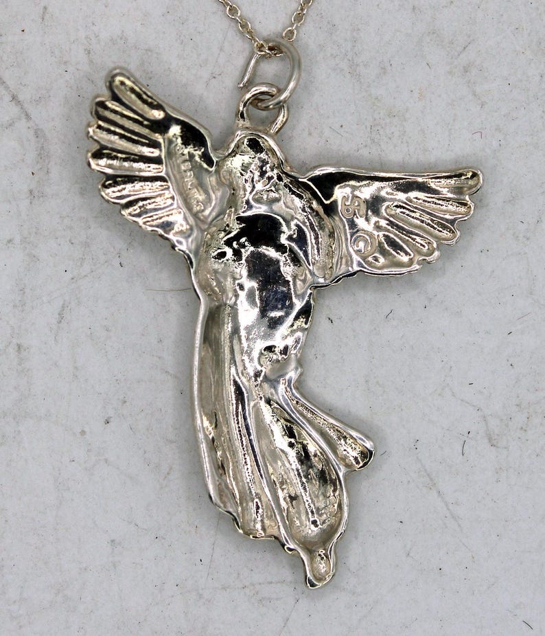 Schube Manufacturing Sterling Silver Angel Pendant Necklace image 4