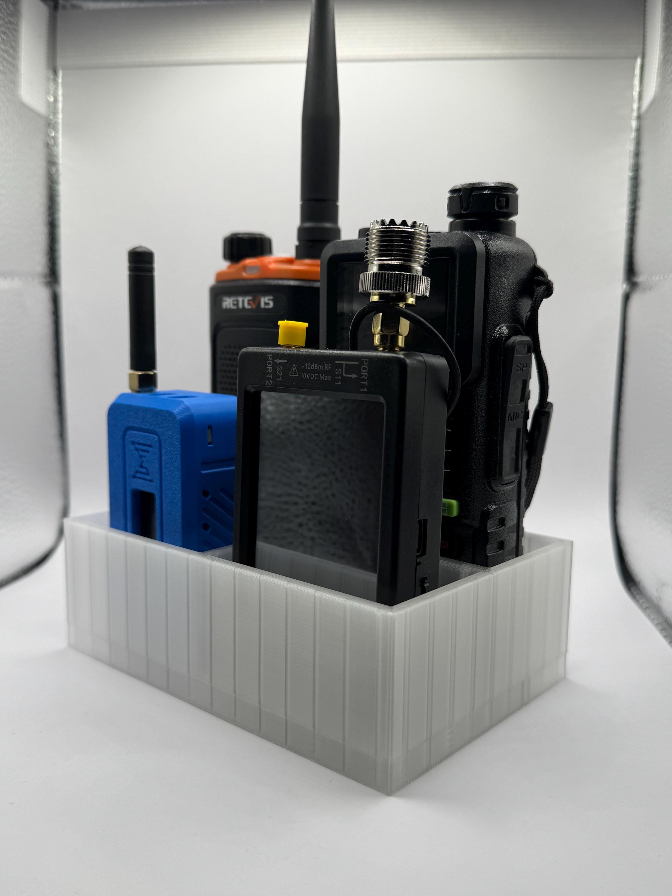 Ham Radio Desk Organizer – 4 Slot Radio Stand for Baofeng UV-5R, GMRS ...