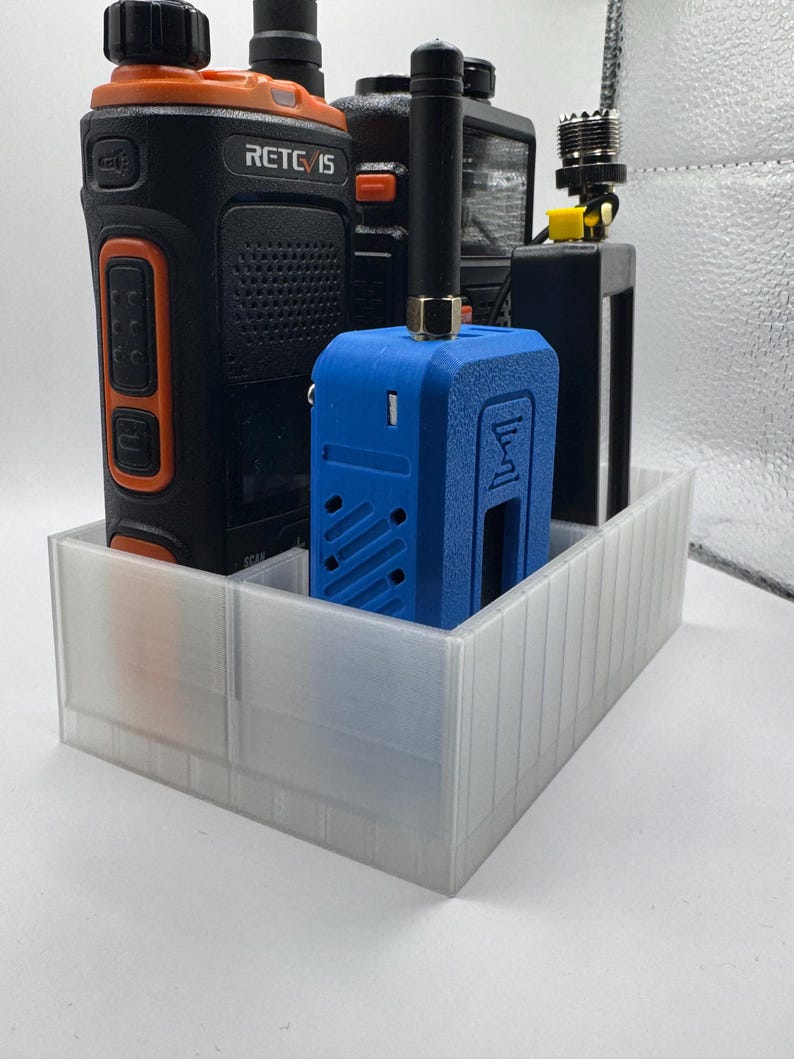 Ham Radio Desk Organizer – 4 Slot Radio Stand for Baofeng UV-5R, GMRS ...