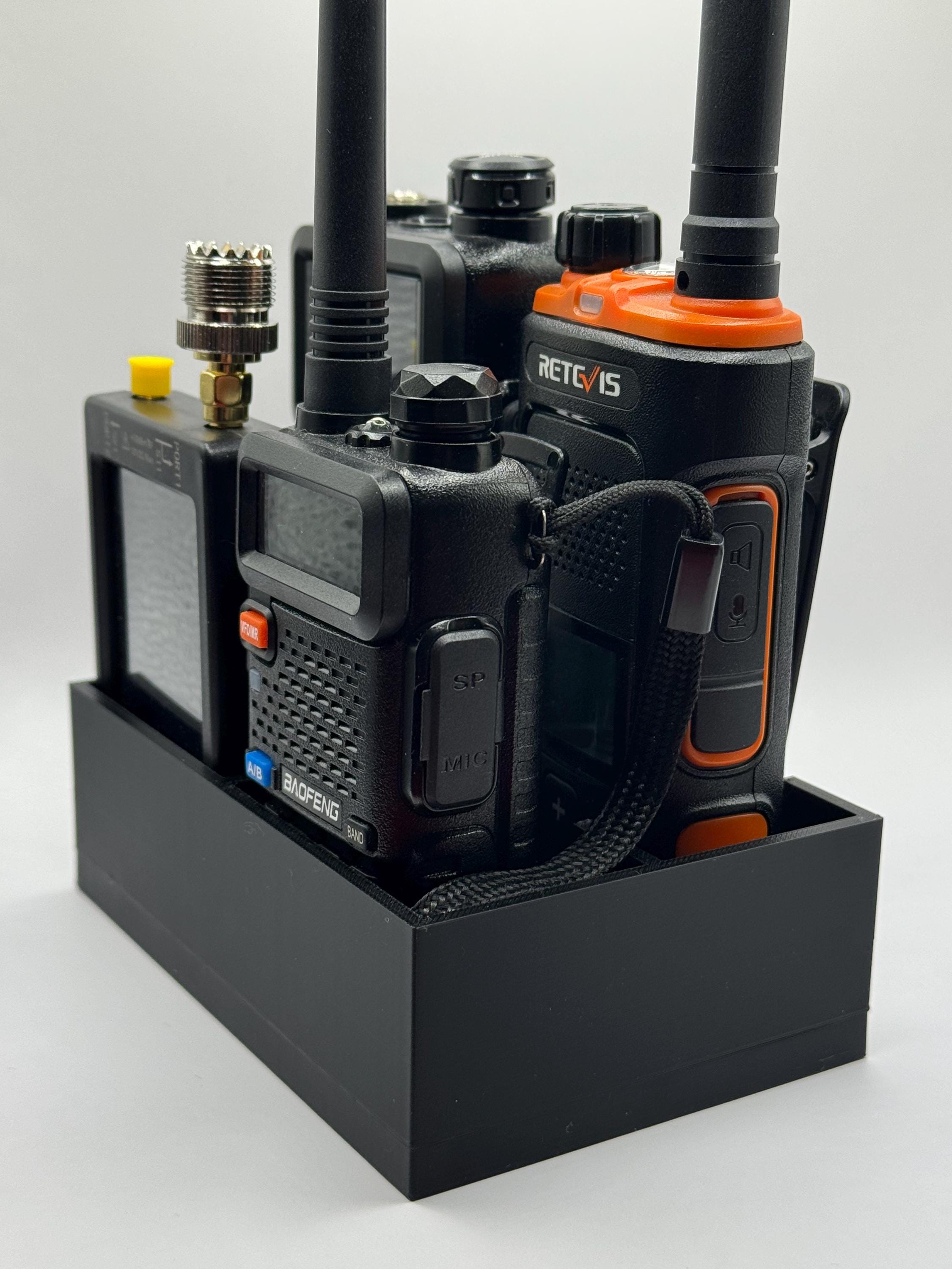 Ham Radio Desk Organizer – 4 Slot Radio Stand for Baofeng UV-5R, GMRS ...