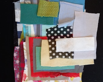 Slow Stitch Fabric Scraps - reclaimed fabric bundle 02