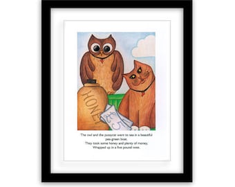 The Owl and the Pussycat, 01  -  Limited Edition  -  8 x 6 inches (including mount)