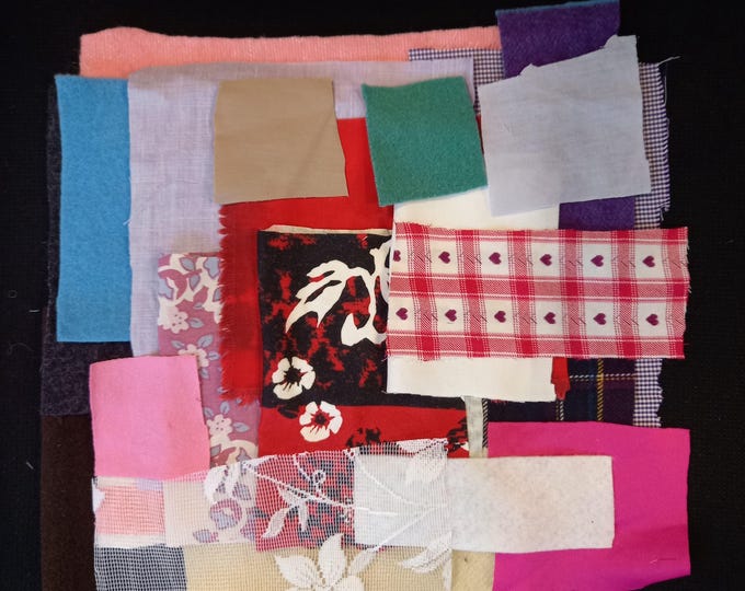 Slow Stitch Fabric Scraps - reclaimed fabric bundle 03