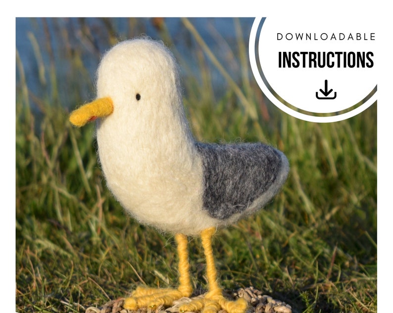 Downloadable Needle Felting Instructions Seagull image 1