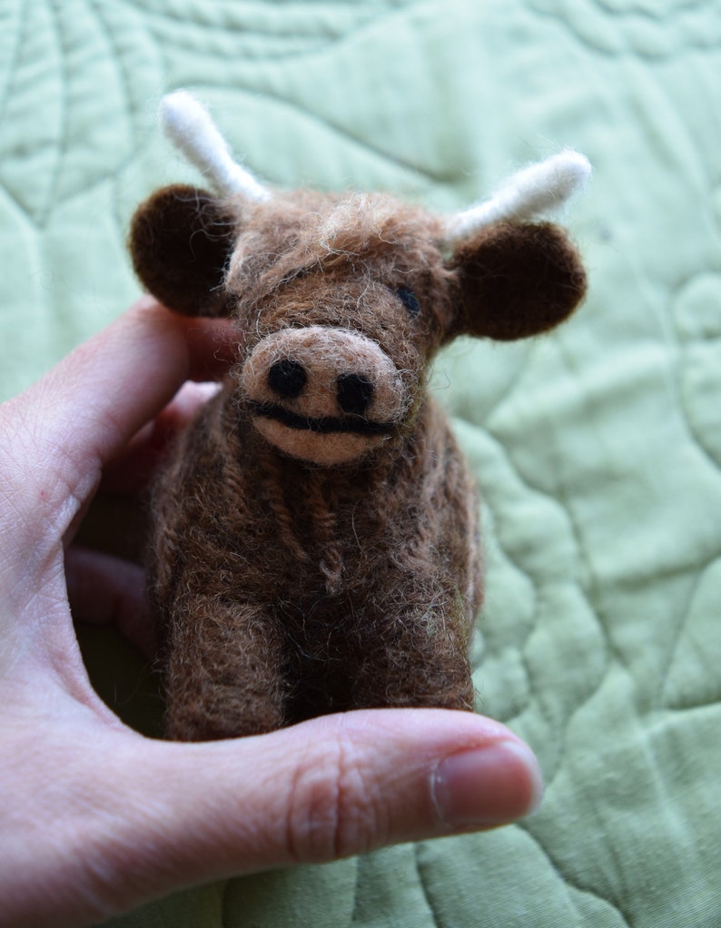 Needle Felting Kit Highland Cow Etsy