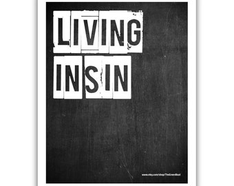 Typographic Print - TITLE Living in Sin