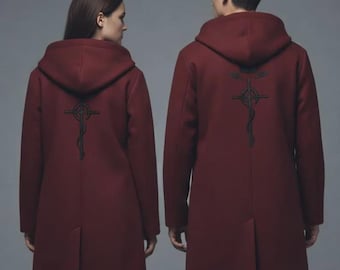 Edward Elric Red Coat – Fullmetal Alchemist Cosplay Costume – Anime Wool Coat – Unisex Edward Elric Outfit