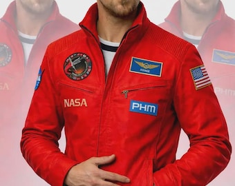 Project Hail Mary Inspired Red Jacket Ryan Gosling Ryland Grace Cosplay Handmade Sci-Fi Flight Jacket for Men