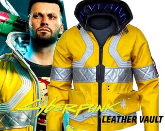 David Martinez Yellow Leather Jacket: Edgerunners Cosplay Biker Costume Streetwear