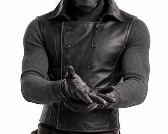 Spider Noir Väst Spiderman Noir Inspirerad Cosplay Kostym Herr Vintage Superhjälte Väst Noir Stil Väst