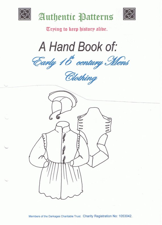 16th Century Clothing Books and Patterns. Etsy