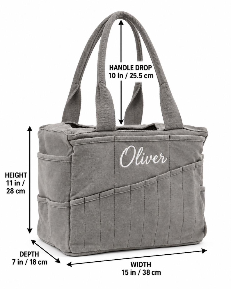 Personalized Canvas Art Supply Organizer Bag, Multi Pocket Embroidered ...