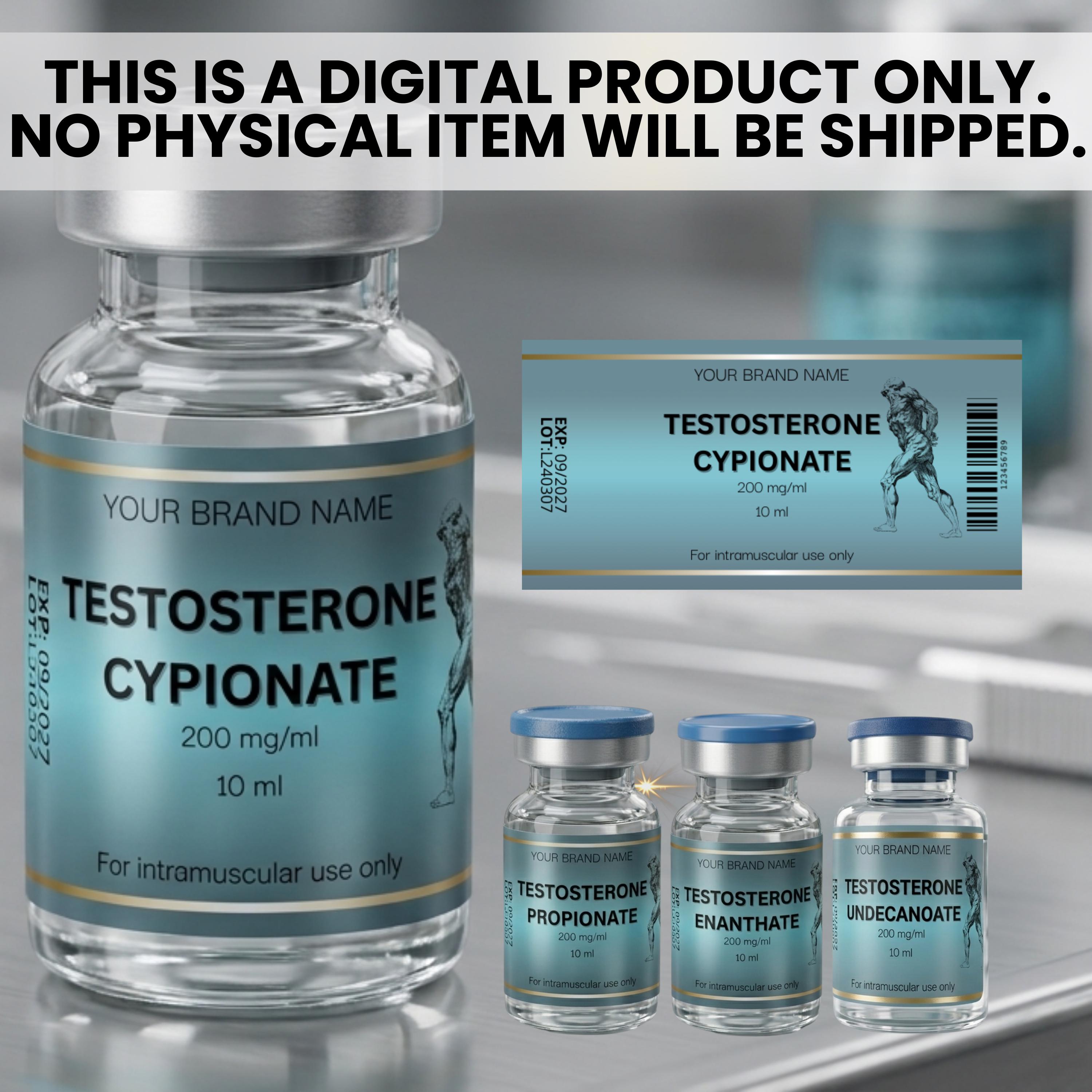 Testosterone Label Template, TRT Label, Editable Canva Vial Labels ...