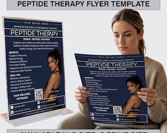 Peptide Therapy Flyer Template, Canva Template, Wellness Flyer, Peptide Therapy Poster, Medical Spa Marketing, Instagram Post,Editable Flyer