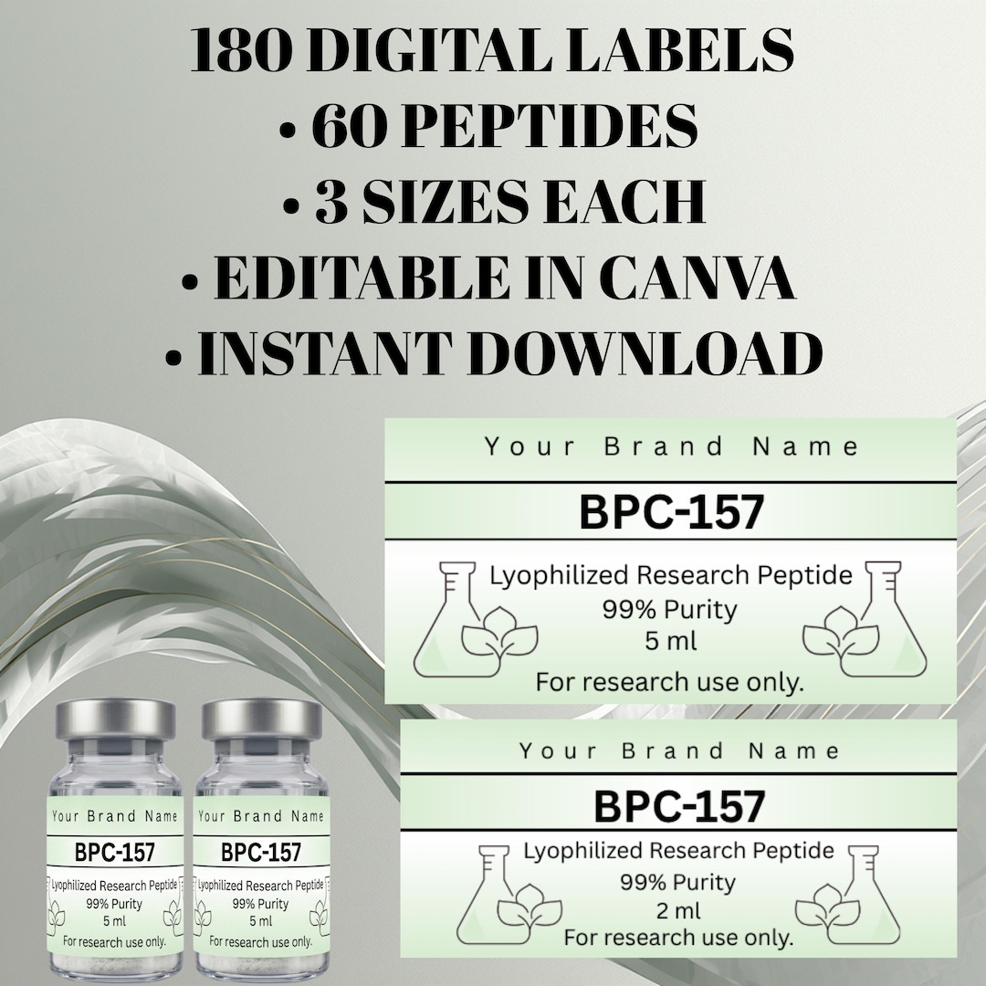 Peptide Labels , Vial Label Template ,peptide Label,lab Bottle Label ...