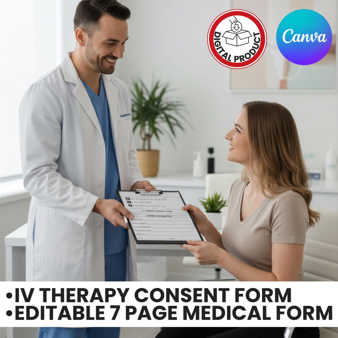 Iv Consent Form IV Consent Form | IV Therapy Form | Medical Intake | Client Intake | IV ...