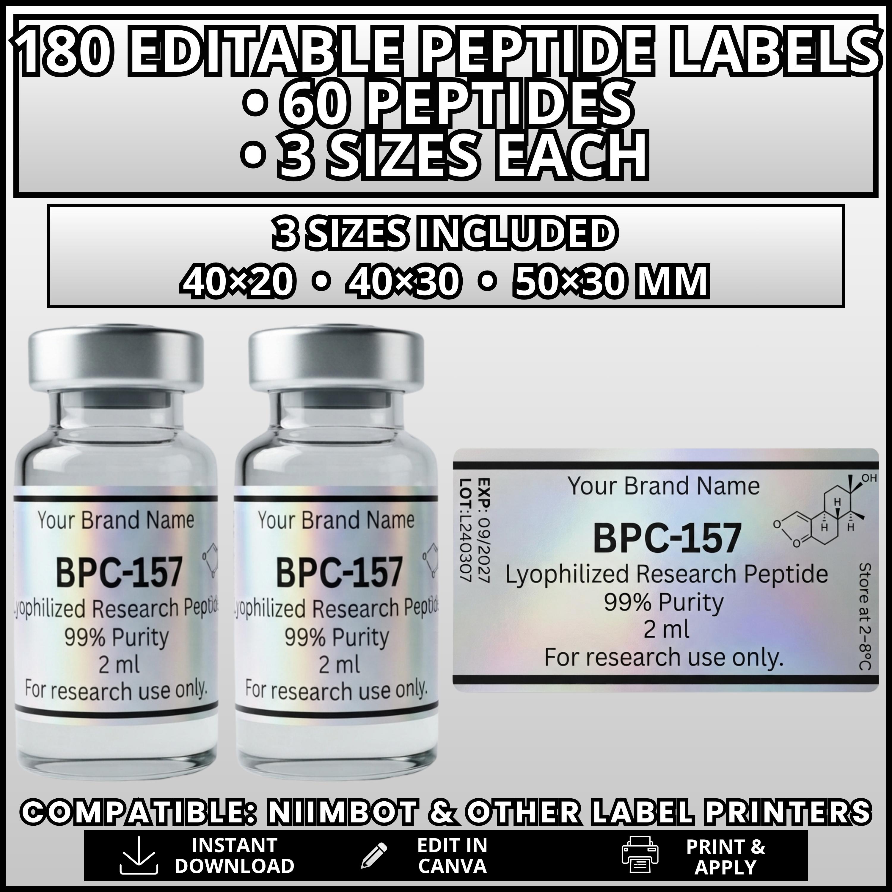 bpc-157 legal status denmark 60 Peptide Label Templates for Niimbot M2, B21, B1 (editable Canva Design) BPC 157 acetate(137525-51-0 free Dosage:10mg (best value) BPC157 Healing peptide Research peptide Peptides