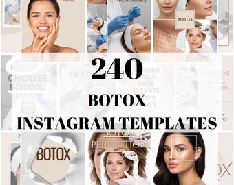 Botox Instagram Templates, Med Spa Social Media (Canva Editable, PDF Download)