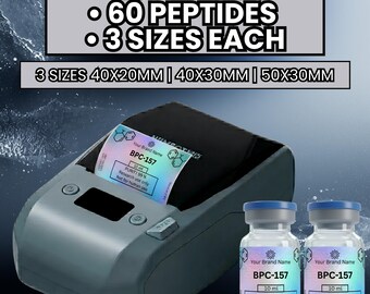 Peptide Label Template, Niimbot Labels, Vial Sticker Template, Editable Canva Labels, Peptide Vial Labels, Research Labels ,Peptide Stickers