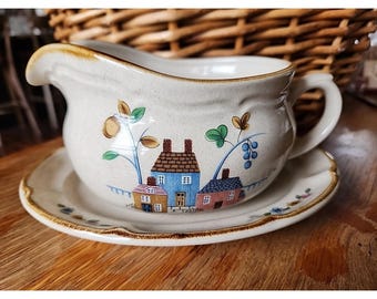 VTG Heartland International Sauciere & Unterteller Cottagecore Farm 80er Jahre