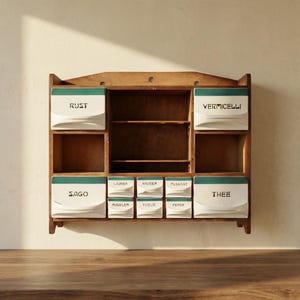 Antike niederländische Gewürzregal Keramikgefäße Anfang des 20.Jahrhunderts