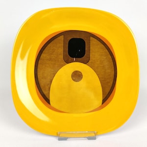 Piatto da torta rettangolare con decoro geometrico, Gerald Gulotta per Suisse Langenthal, anni '70