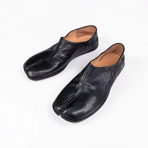Zapatos Tabi de cuero, mocasines con punta dividida, estilo japonés, Mary Janes para mujer, planos retro hechos a mano, mocasines Oxford.