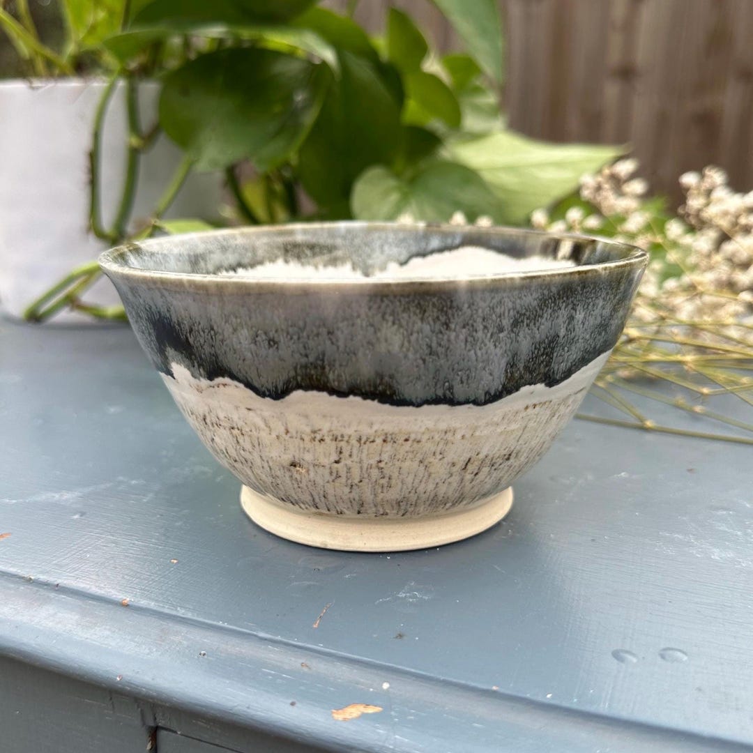Handmade Ceramic Artisan Bowl - Wheel Thrown & Carved Pottery Serving ...