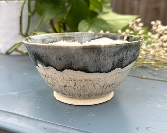 Handmade Ceramic Artisan Bowl - Wheel Thrown & Carved Pottery Serving Bowl