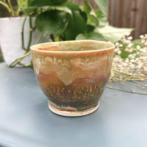 Handmade Green Ceramic Latte Bowl – Wheel Thrown Matcha Tea Cup