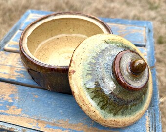 Handmade Ceramic Jar with Lid | Studio Pottery Rustic Gift Keepsake