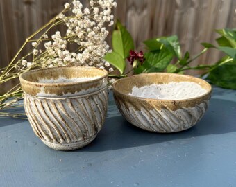 Ceramic Handmade Cup and Bowl Set Custom Pottery Gift