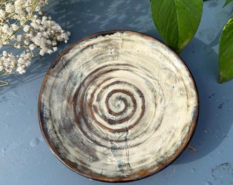 Handmade Ceramic Plate Dish Rustic Artisan Pottery