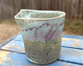 Handmade Ceramic Tumbler Cup Pencil Holder Organic Studio Pottery