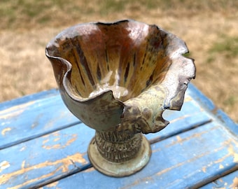 Handmade Ceramic Planter Goblet Organic Studio Pottery