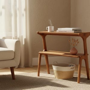 Slim bedside nightstand for small space bedroom