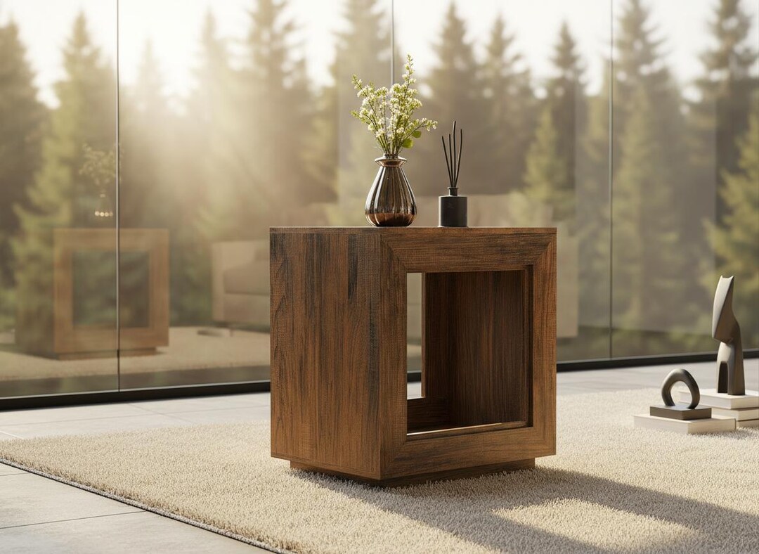 Rustic Farmhouse End Table, Wood Sofa Side Table With Storage Shelf - Etsy