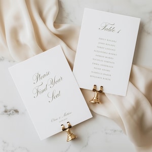 Elegante Sitzplankarten für Hochzeiten | Vorlage für Tischnummern | Platzkarten