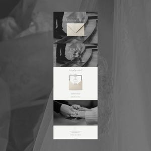 Full overview of classic save the date wedding website