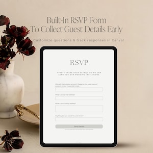 Digital save the date website with built in RSVP form to collect guest names and addresses