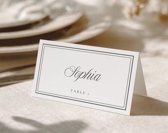 Modello di segnaposto per matrimonio / Eleganti segnaposto in stile antico / Nomi dei tavoli per matrimonio stampabili