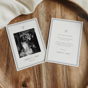 Printable Wedding Thank You Note for newlyweds, add your own wedding photo and thank you text