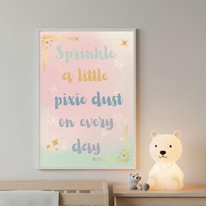 Sprinkle A Little Pixie Dust Wall Art, The Most Magical Place on Earth Typography Print, The Mouse Colourful Poster, Pixie Dust Home Decor