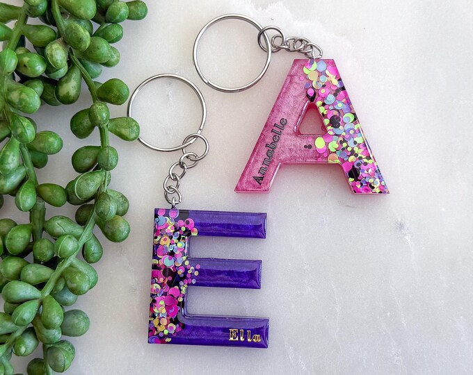 Sparkly Name Resin Keyring